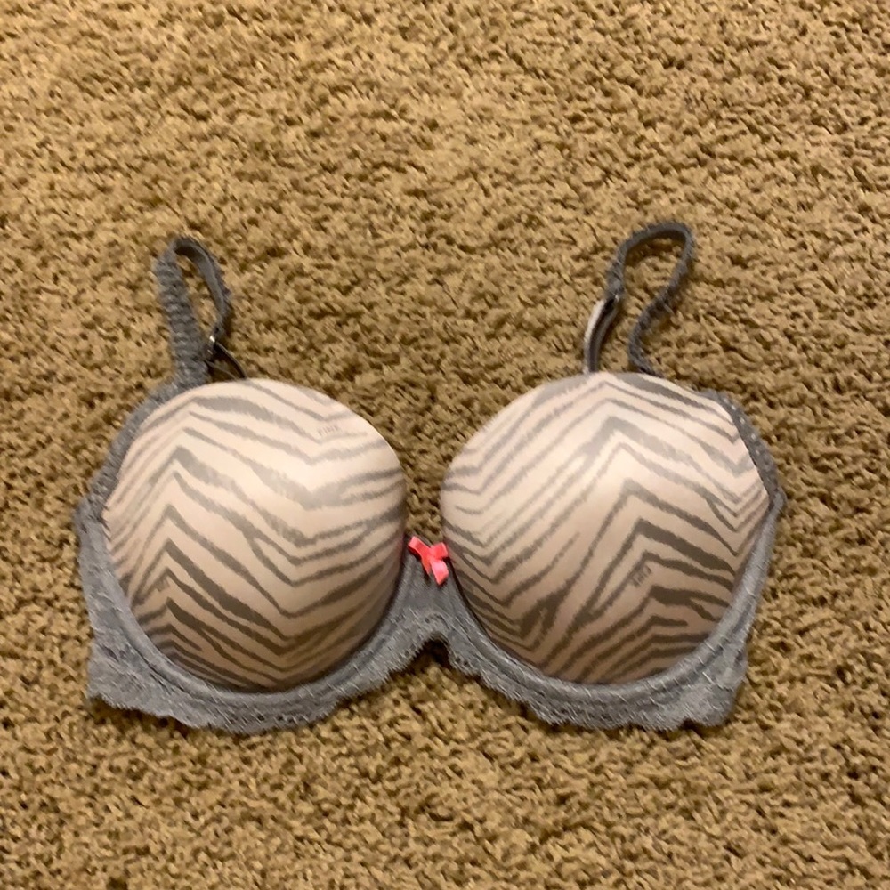 Pink  34D zebra print bra